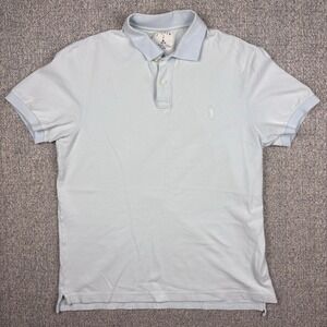 J.Crew Vintage Polo Shirt Men's Large Light Blue Short Sleeve Cotton